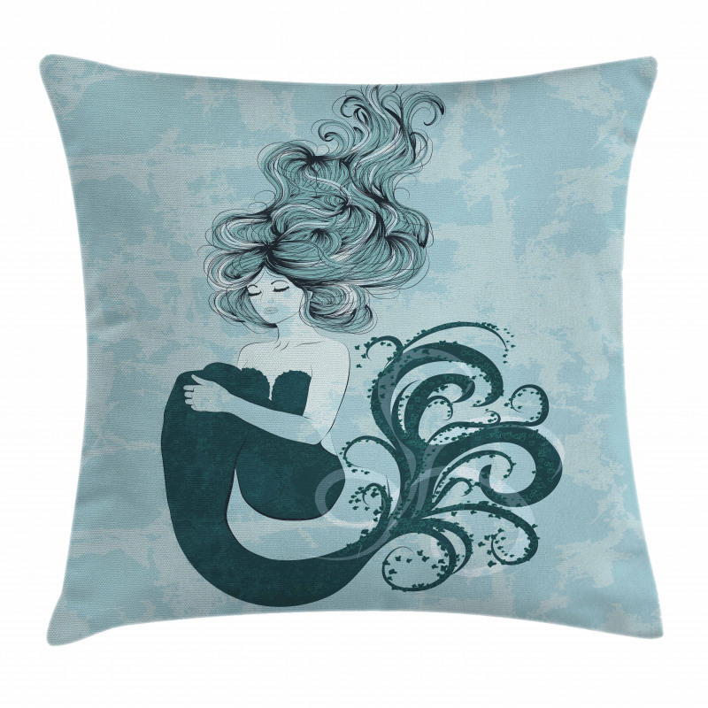 Sleeping Mermaid Pillow Cover