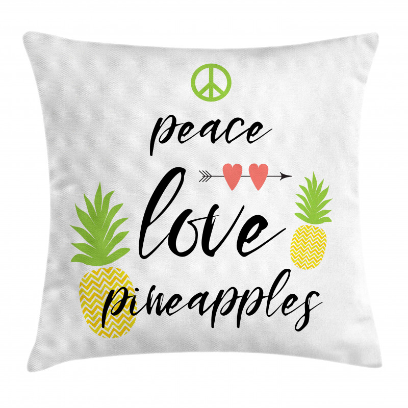 Peace Love Pineapples Pillow Cover