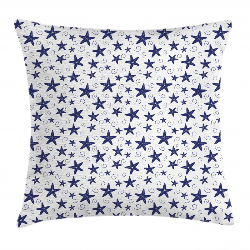 Starfish and Curls Pattern Pillow Cover