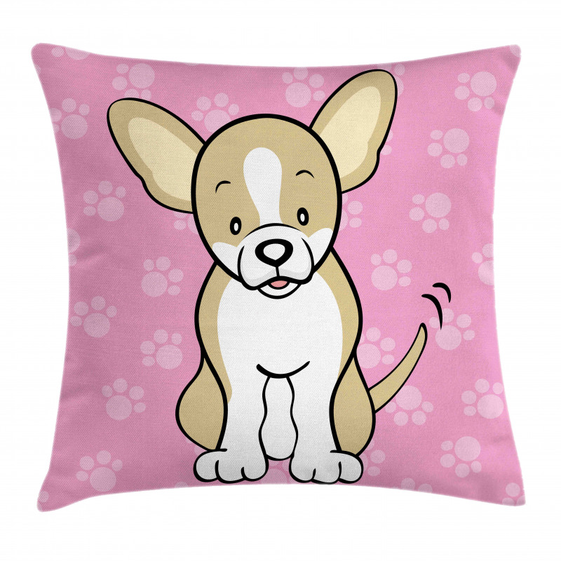 Cartoon of Dog Pillow Cover