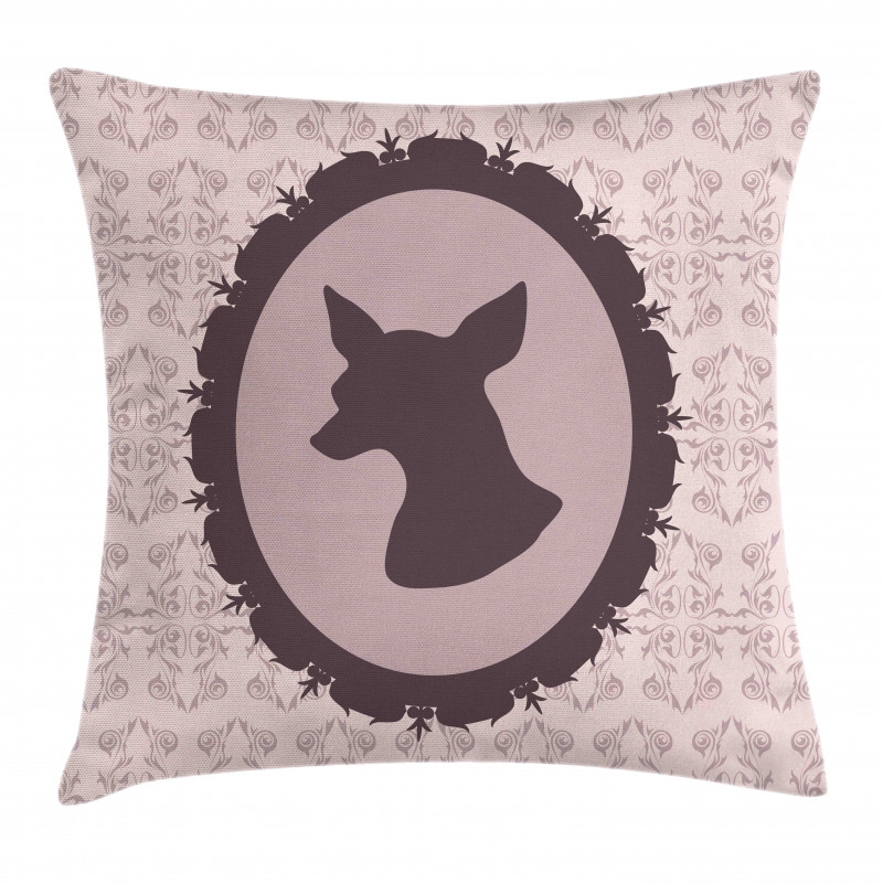 Dog Silhouette in Vintage Pillow Cover