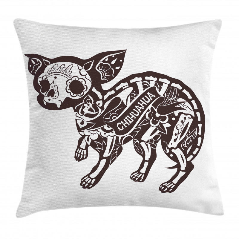 Floral Skeleton Pillow Cover