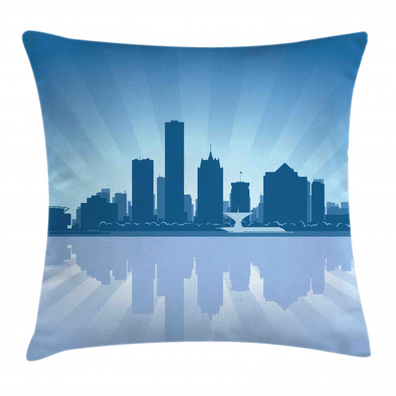 Retro Milwaukee Skyline Pillow Cover