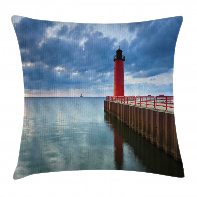 Dramatic Sky Lighthouse Pillow Cover