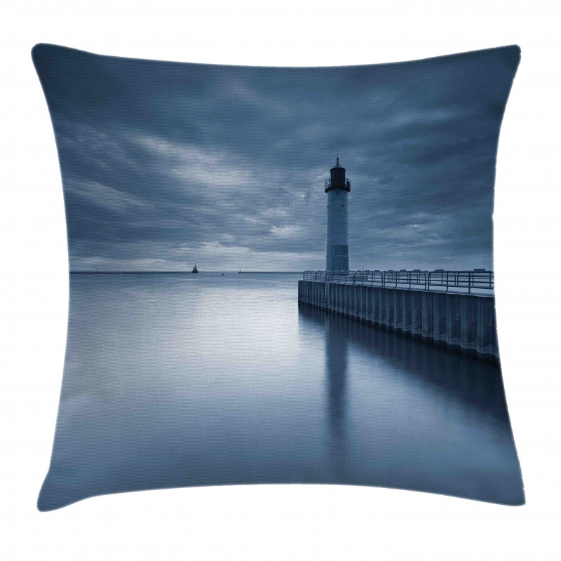 Lighthouse Overcast Sky Pillow Cover