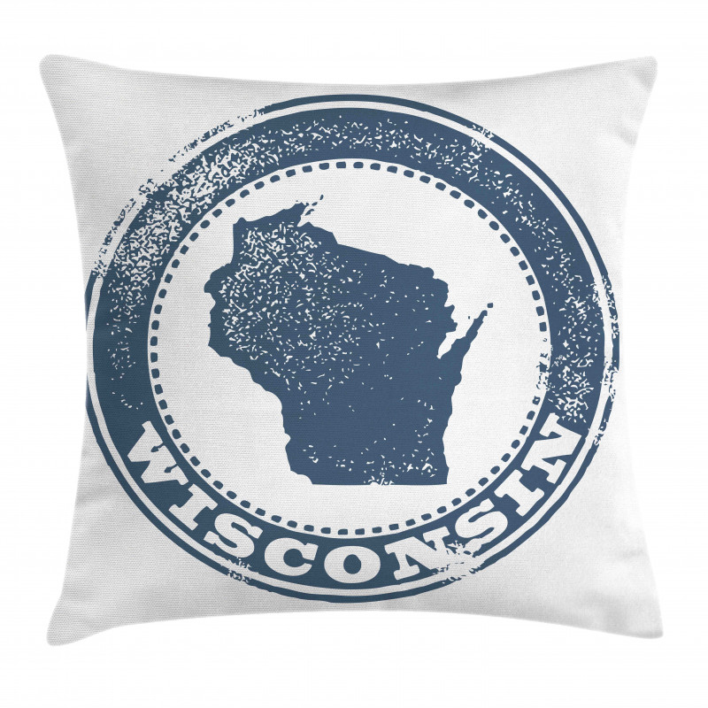 Map Retro Grunge Stamp Pillow Cover