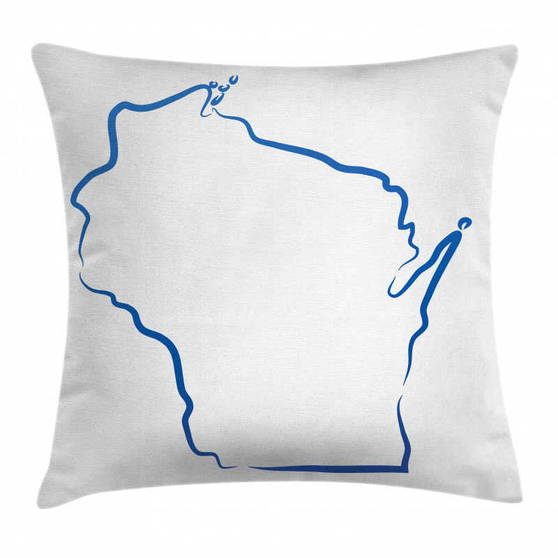 Simple Badger State Map Pillow Cover