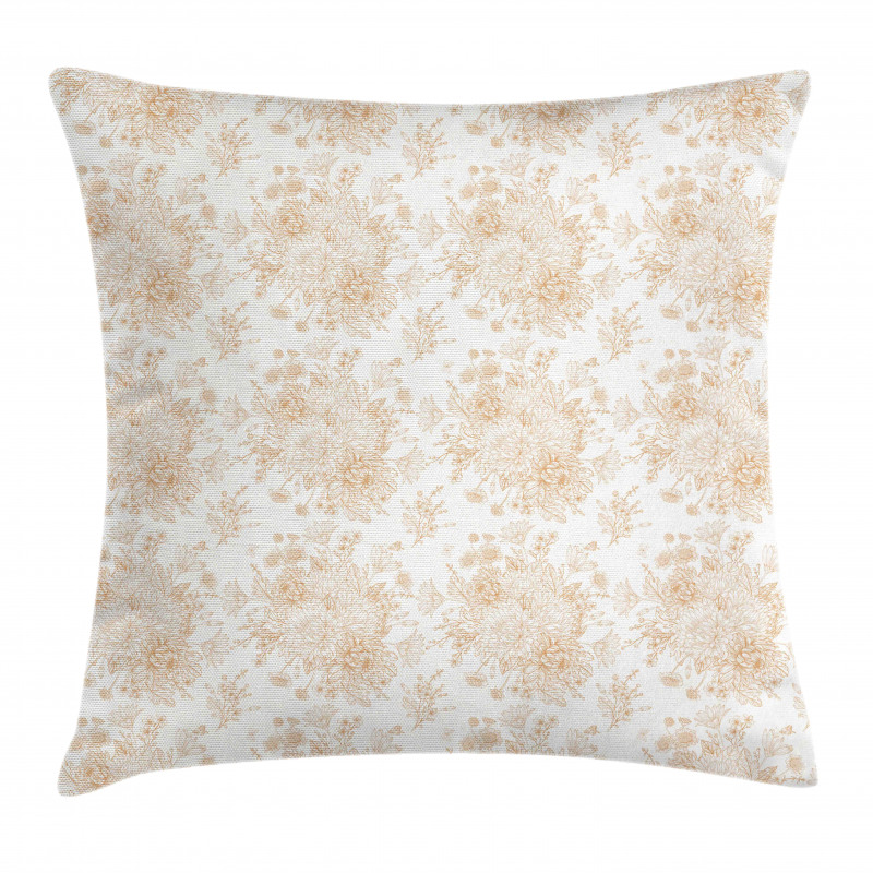 Soft Monochrome Bouquet Pillow Cover