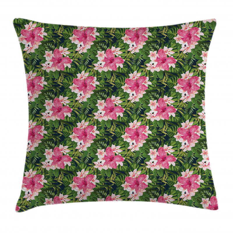 Blooming Hawaiian Jungle Pillow Cover