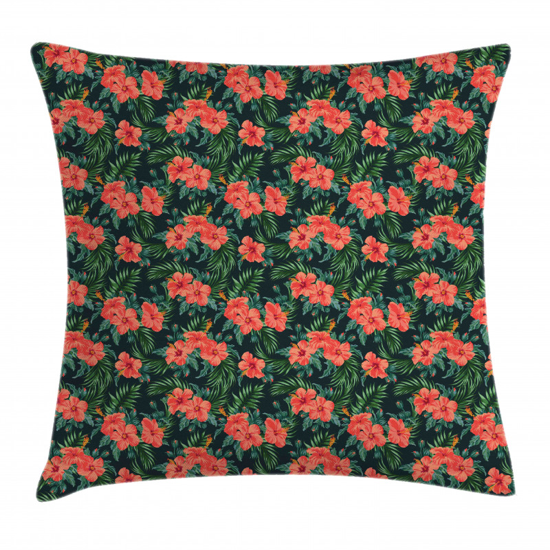 Exotic Hibiscus Luau Party Pillow Cover