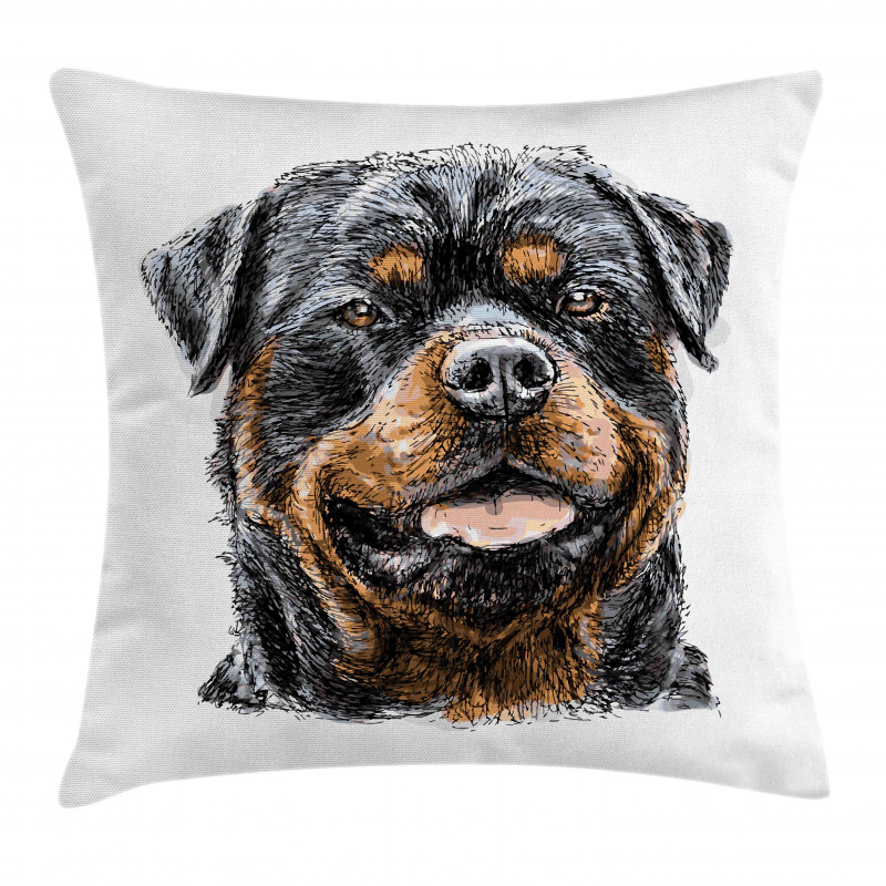 Hand Drawn Image of Dog Pillow Cover