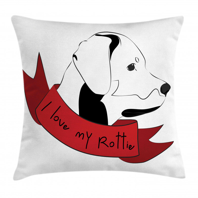 I Love My Rottie Doodle Pillow Cover