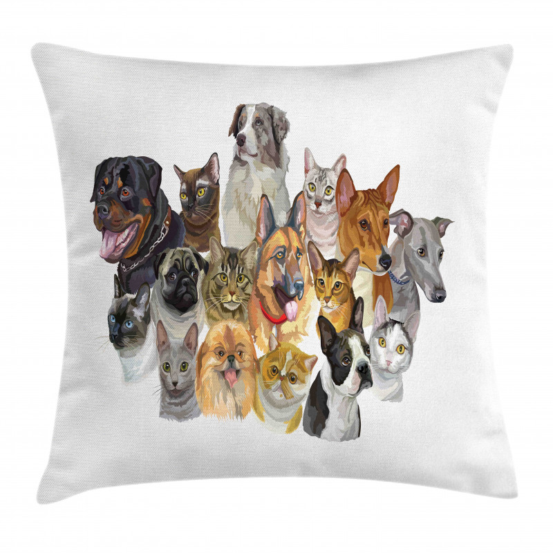 Domestic Animals Pillow Cover