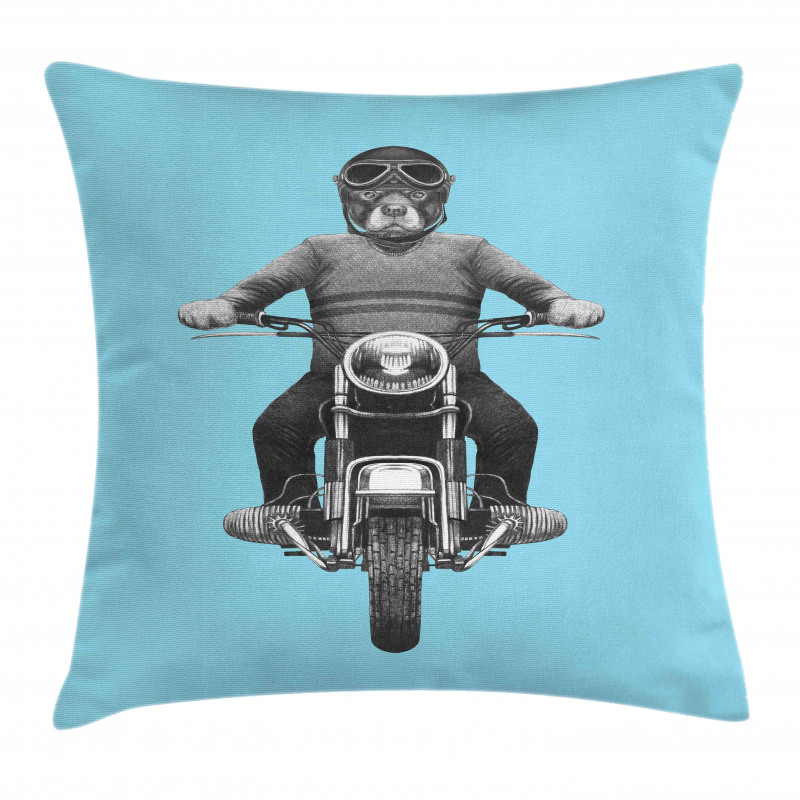 Dog Breed Riding Scooter Pillow Cover