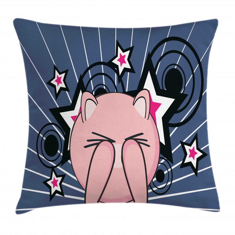 Piggie on Stars and Rays Pillow Cover