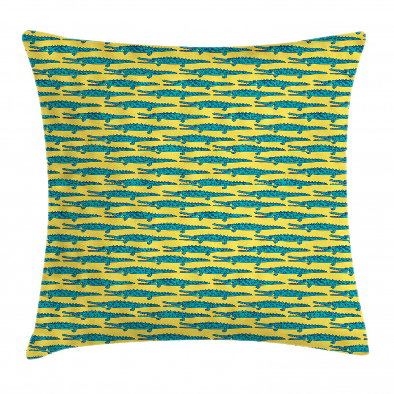 Repetitive Crocodile Pattern Pillow Cover