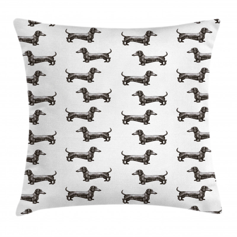 Dogs Pattern Lines Pillow Cover