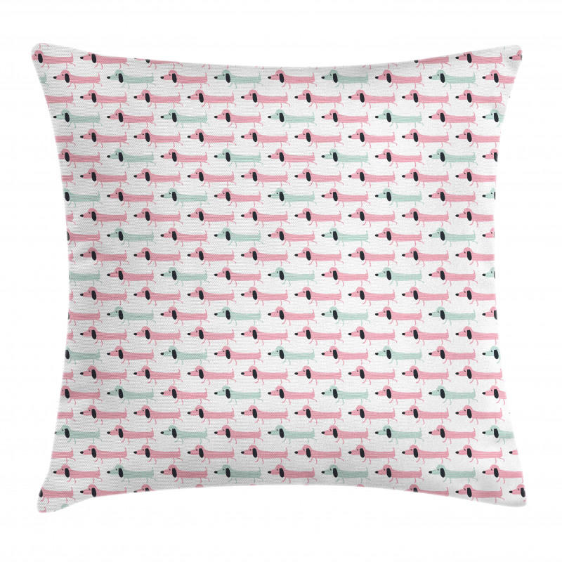 Funny Sausage Dogs Pillow Cover