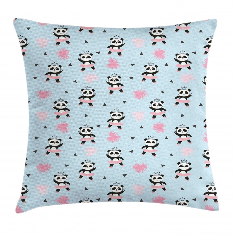 Panda Ballerina in Dress Pillow Cover