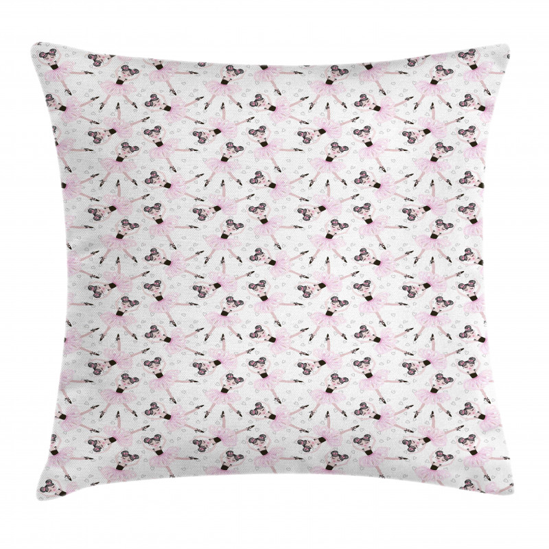 Girls Doing Ballet Pillow Cover