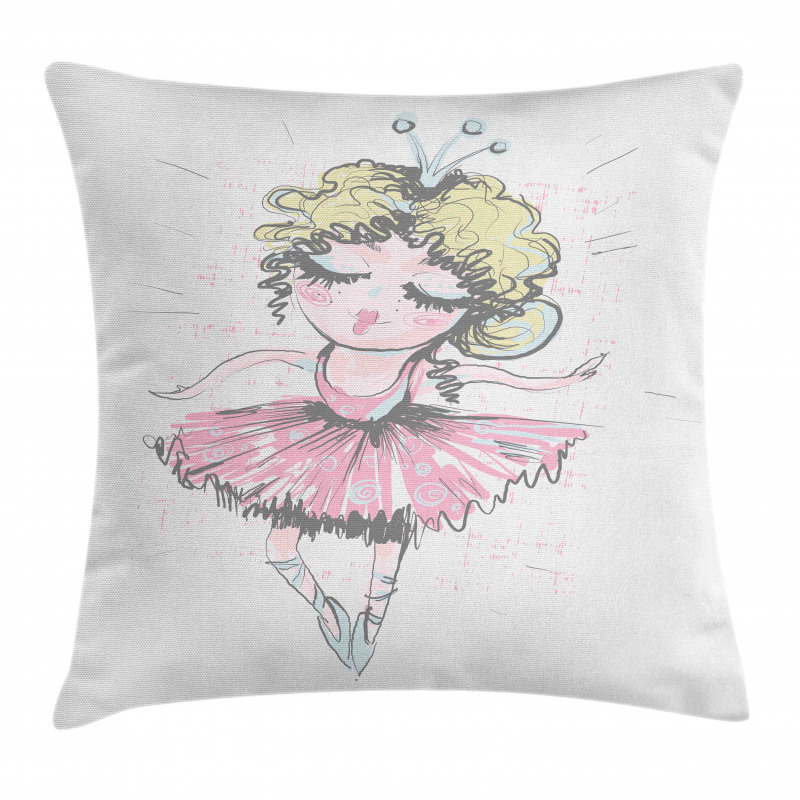 Curly Hair Blonde Dancer Pillow Cover