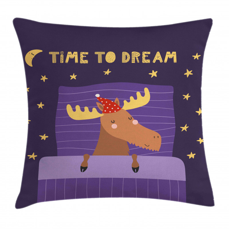 Typography with Moose Pillow Cover