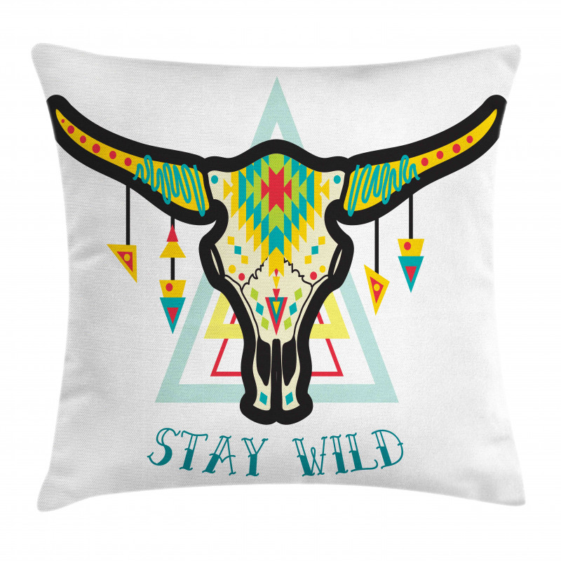 Bohemian Stay Wild Bull Pillow Cover