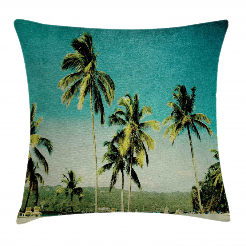 Retro Summer and Tall Trees Pillow Cover