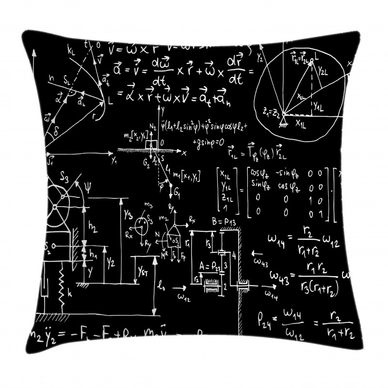 Mechanical Formula Sketched Pillow Cover