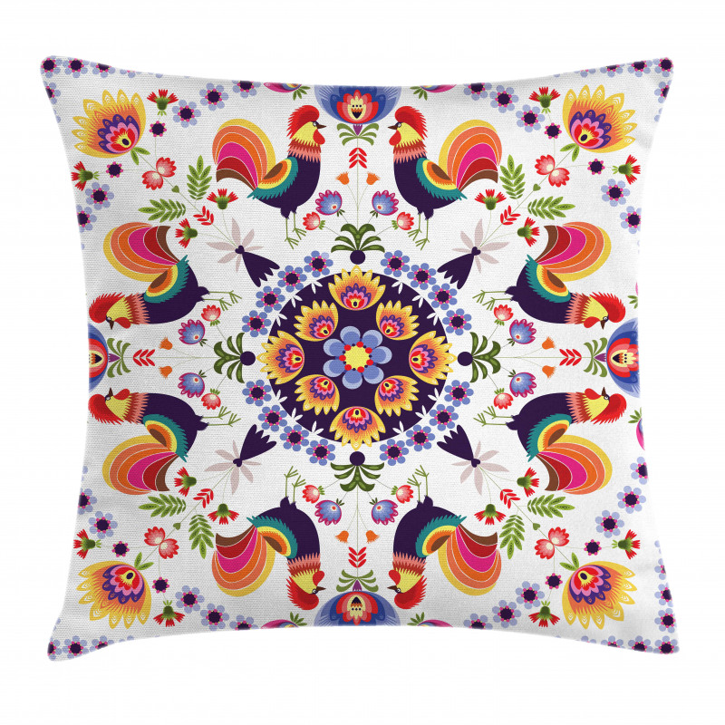 Folkloric Flowers Pillow Cover