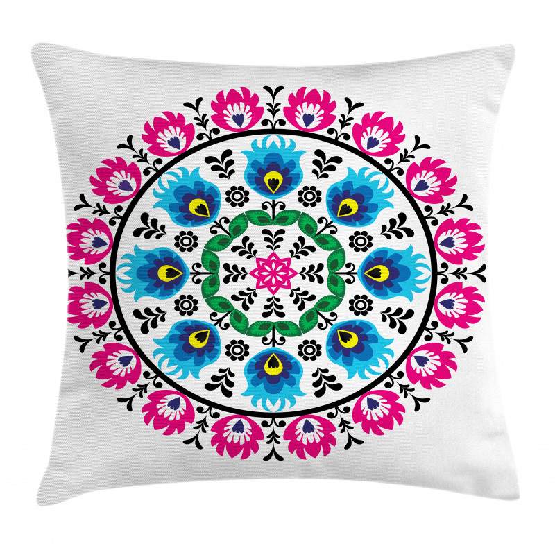 Circular Slav Motif Pillow Cover