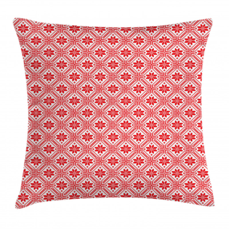 Belorussian Folk Art Pattern Pillow Cover