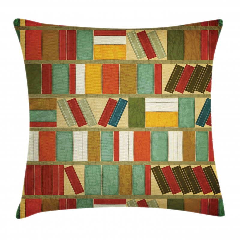 Vintage Library Painting Pillow Cover