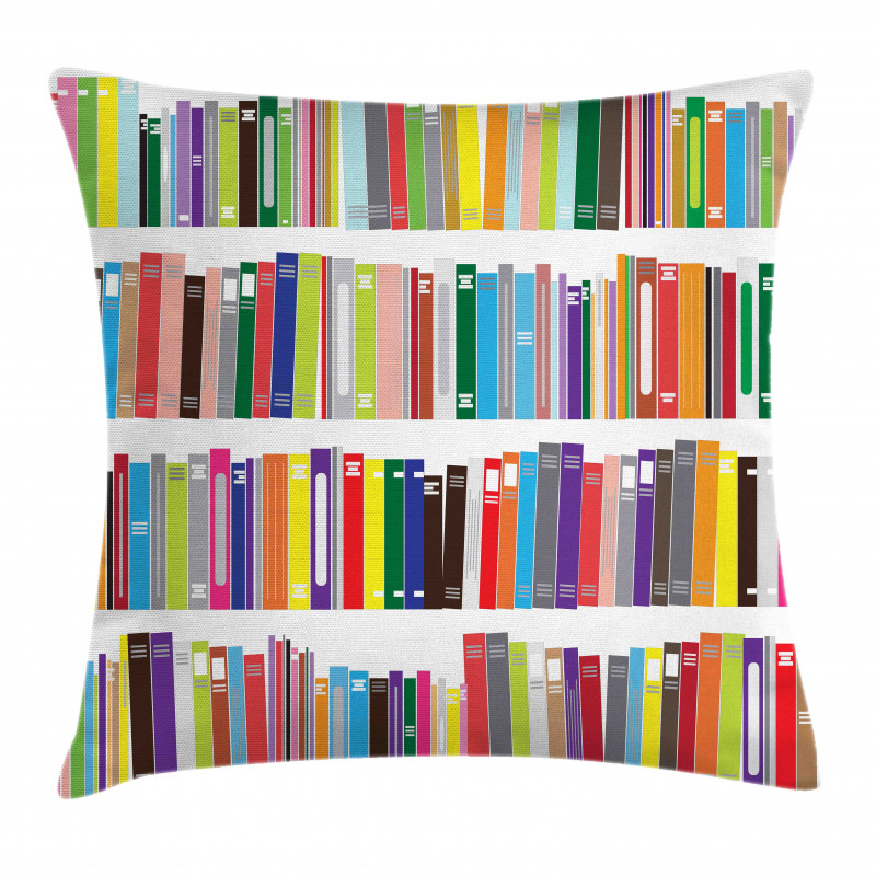 Colorful Doodle of Books Pillow Cover