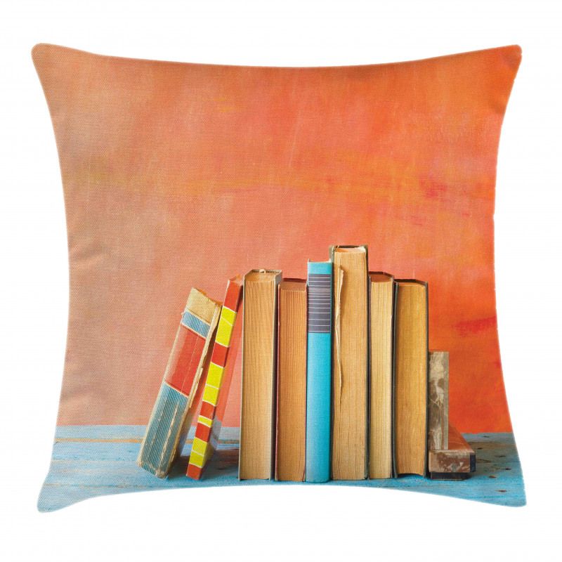 Row of Old Vintage Books Pillow Cover