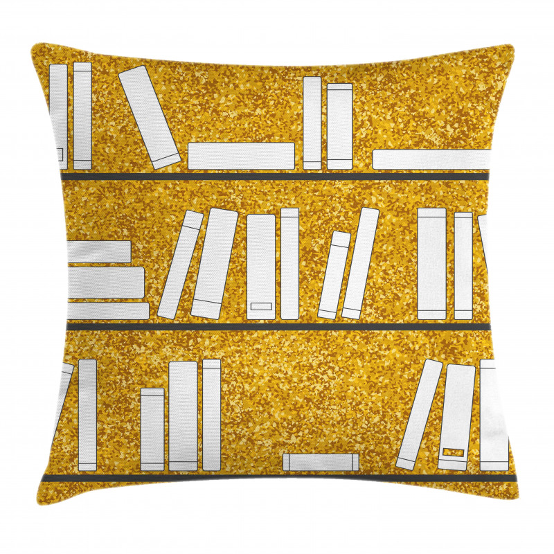 Simplistic Books on Shelves Pillow Cover