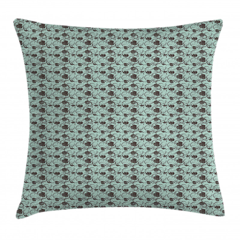 Chinese Curlicue Flowers Pillow Cover