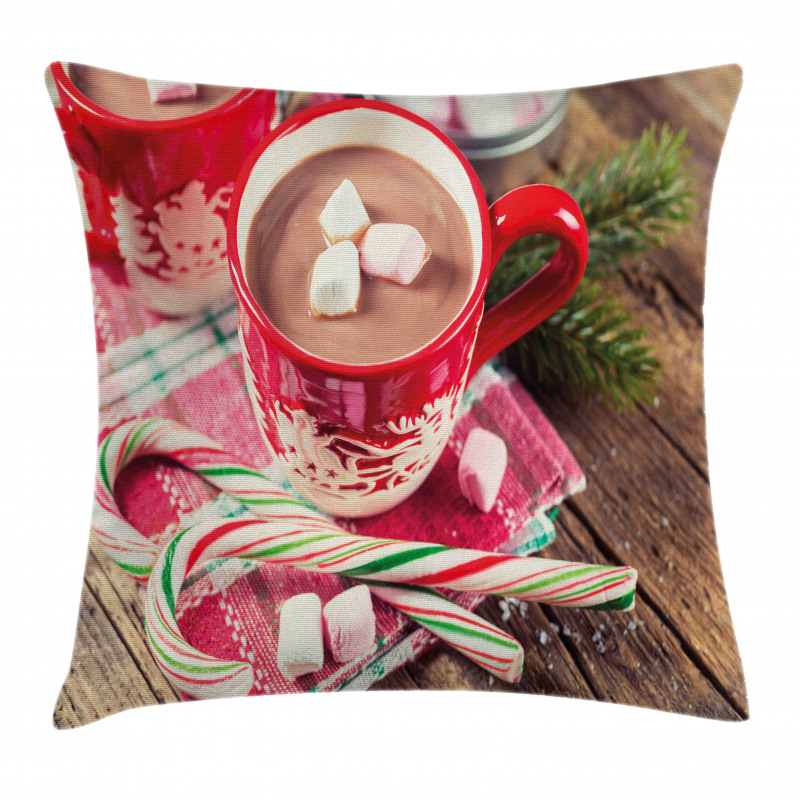 Hot Chocolate in Mugs Pillow Cover