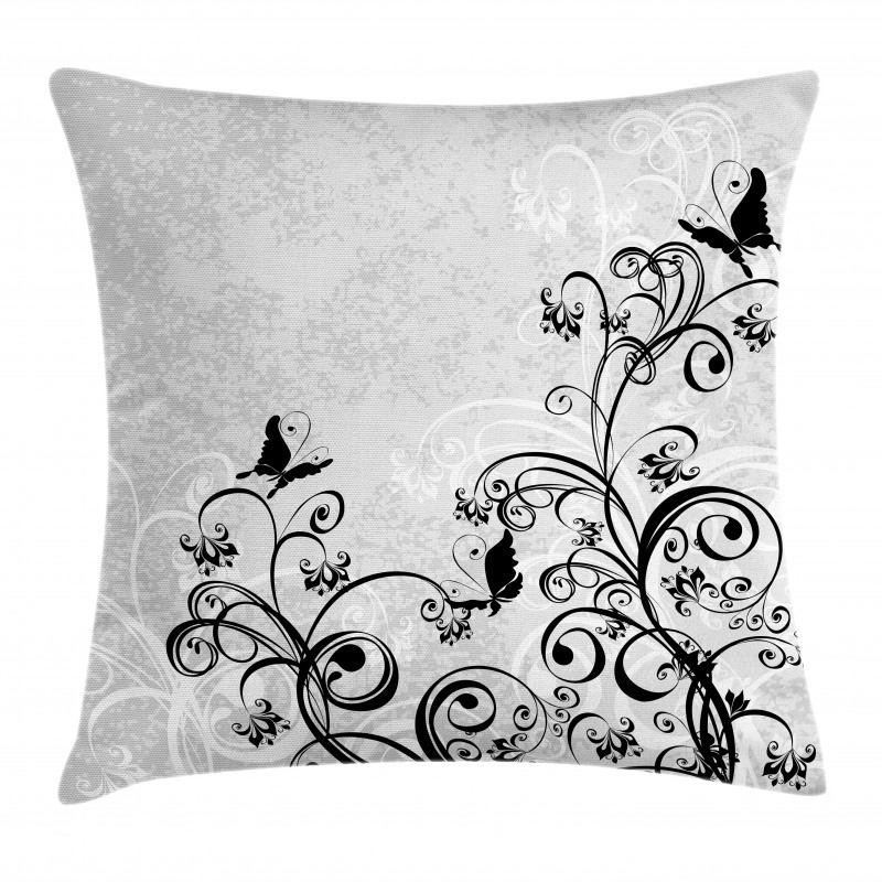 Floral and Grunge Pillow Cover