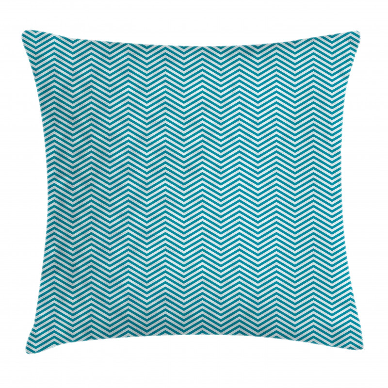 Blue Monochrome Zigzags Pillow Cover