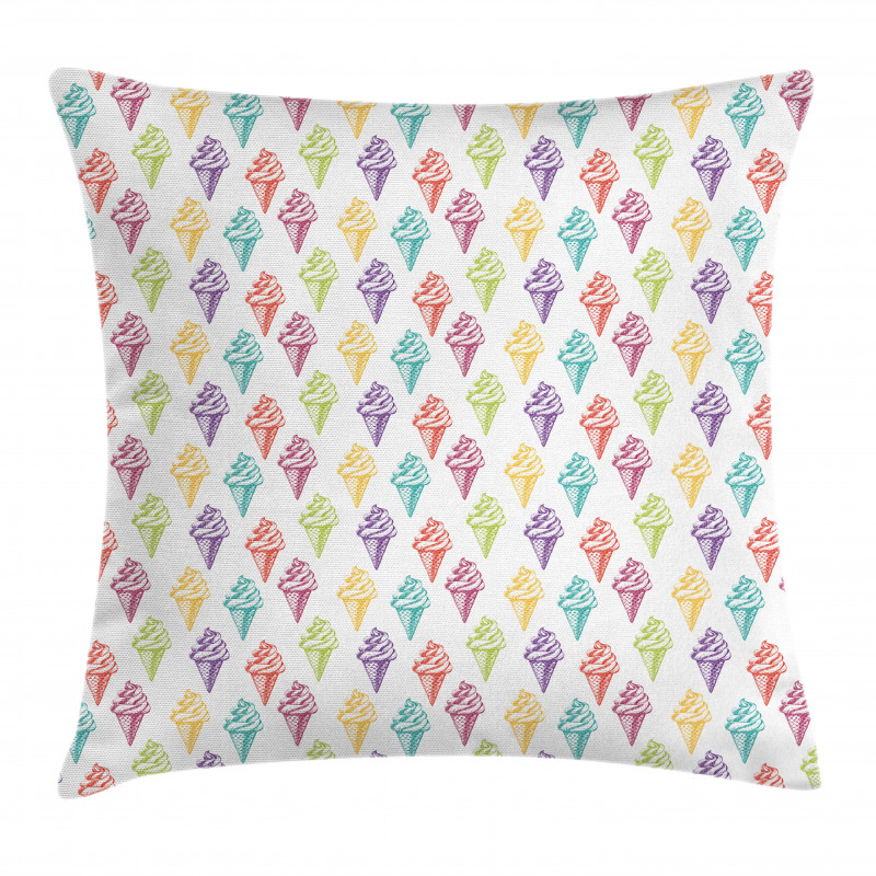 Colorful Sketchy Drawn Pillow Cover