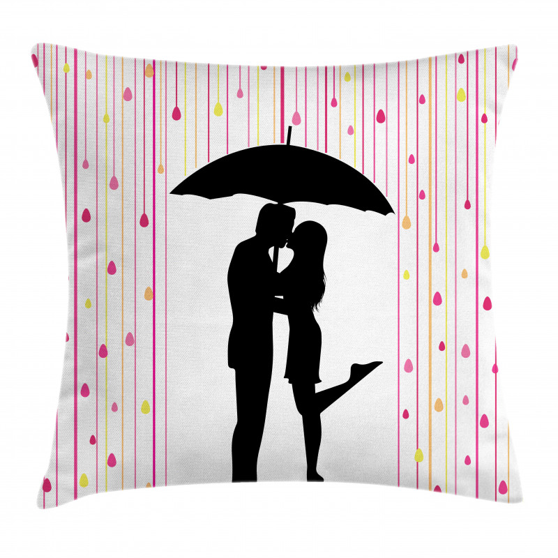 Couple Umbrella Romance Pillow Cover