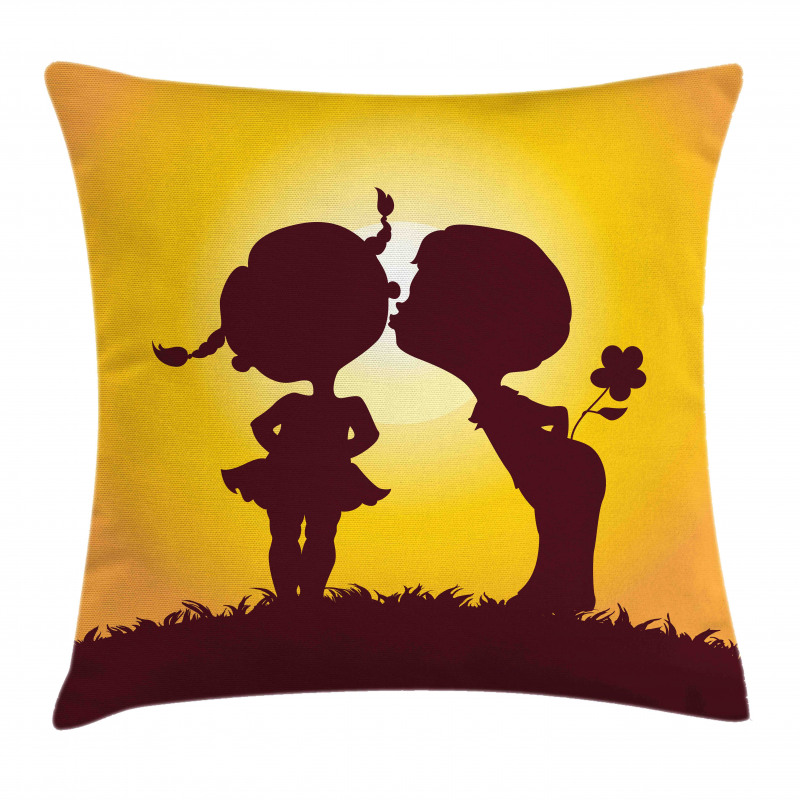 Children Silhouettes Pillow Cover