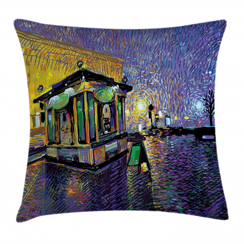 Kyiv City Night Art Pillow Cover