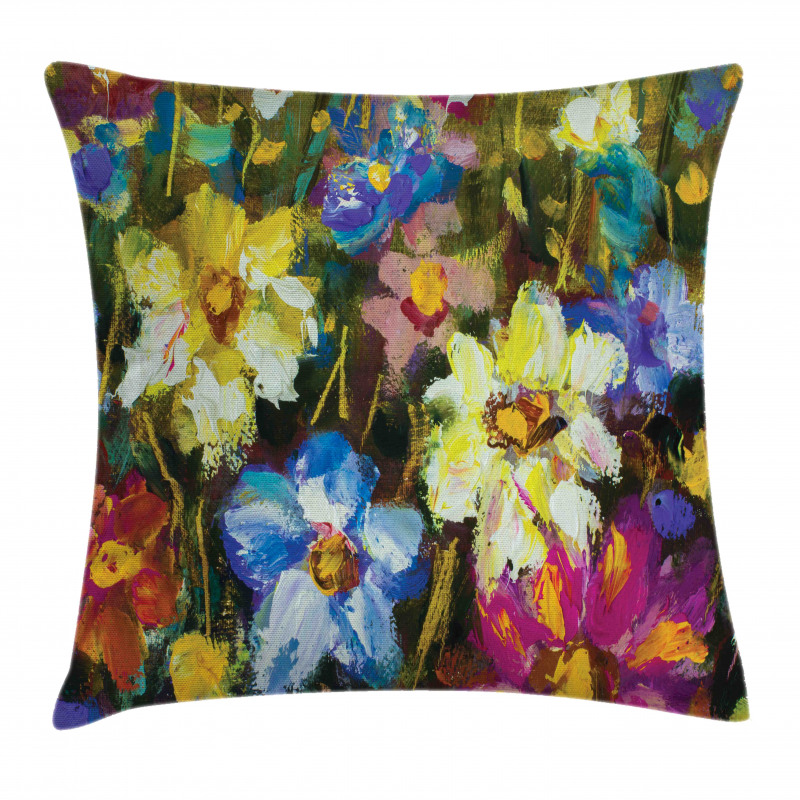 Flower Field Painting Pillow Cover