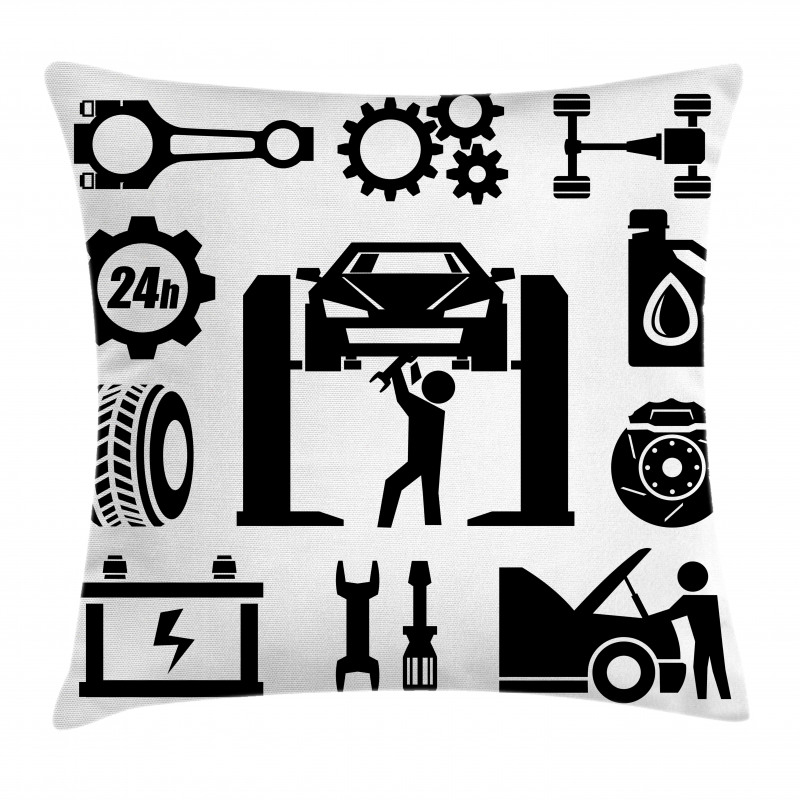 Car Repairing Pillow Cover