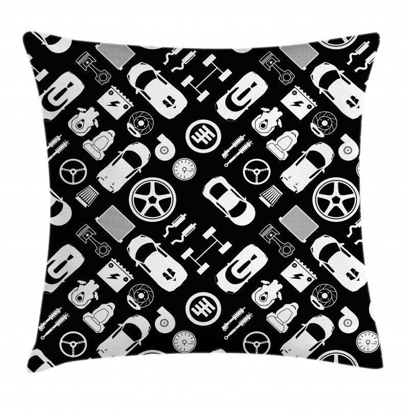 Car Service Themed Pillow Cover