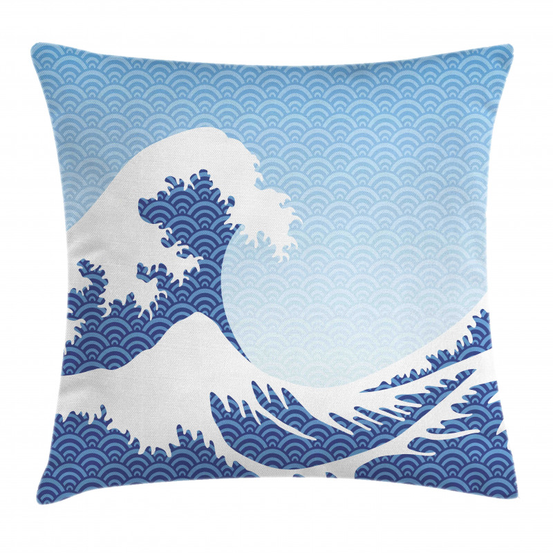 Wave in Vintage Theme Pillow Cover