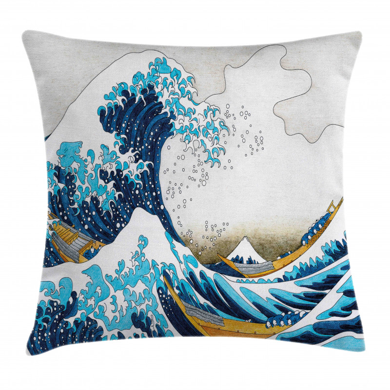 Oceanic Wave of Kanagawa Pillow Cover