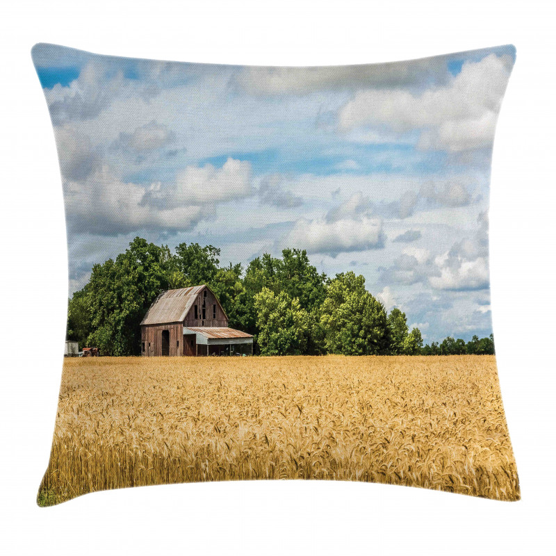 Cottage in a Wheat Field Pillow Cover